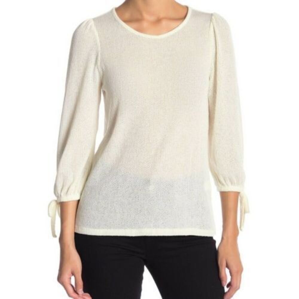 Lucky Brand Women Marshmallow Tie Sleeve Knit Top Blouse S/P NWT